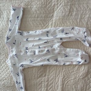 Baby girl footie pajama.